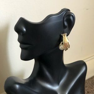 Human Hand Imitation Pearl Stud Earrings